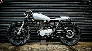 gray standard motorcycle, Yamaha, motorcycle, Cafe Racer HD wallpaper