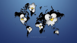 penguin themed worldmao HD wallpaper