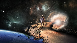 astronaut painting, Interstellar (movie), road, time, Earth