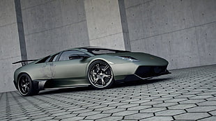 gray sports car, vehicle, Lamborghini Murcielago