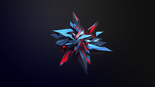 blue and red illustration HD wallpaper