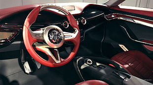 red and black car steering wheel, MG Icon, concept cars HD wallpaper