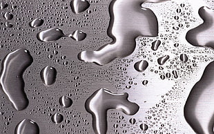 macro photography of water on gray surface