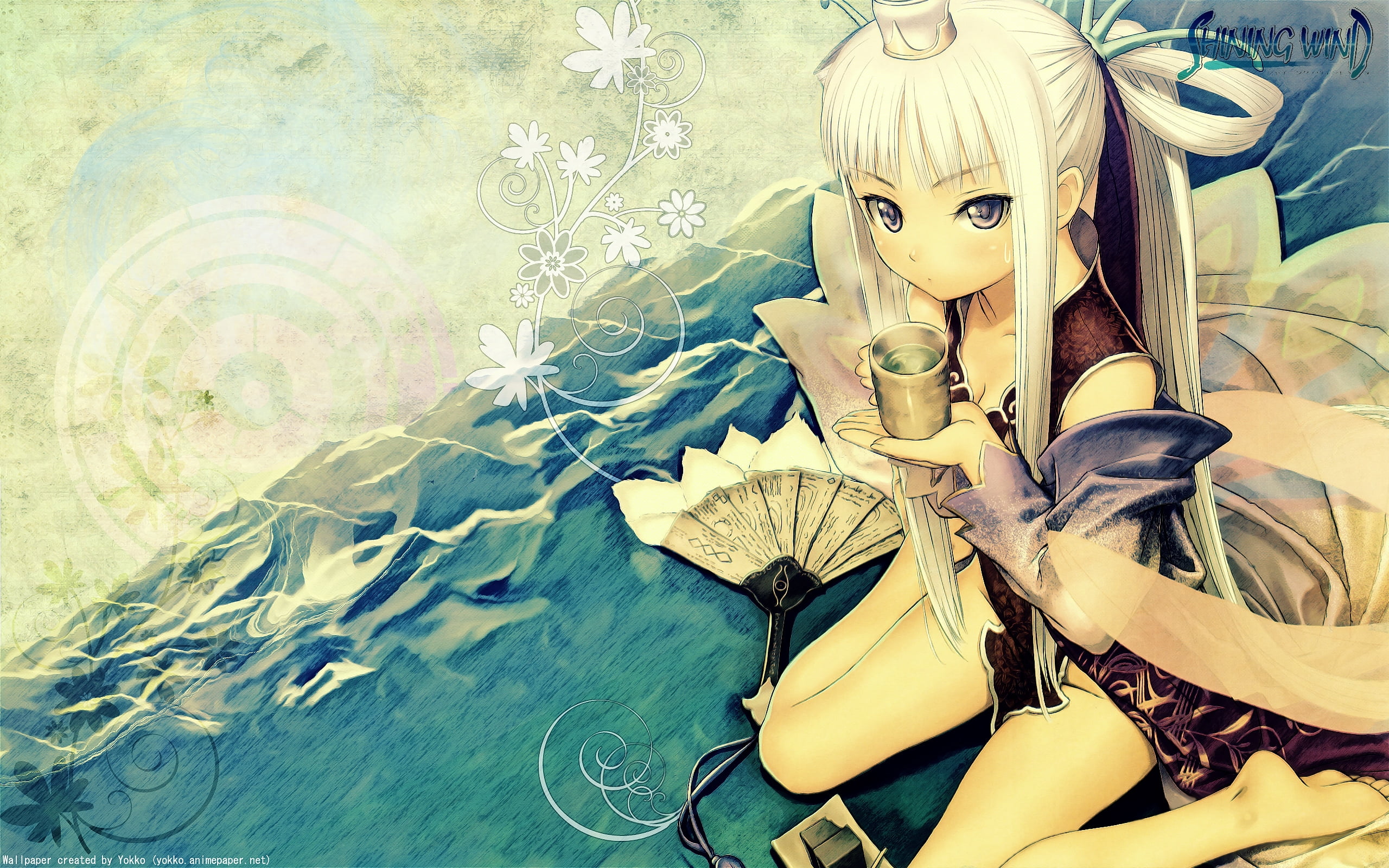 white hair female anime character