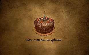 cake with candle illustration, Portal (game) HD wallpaper