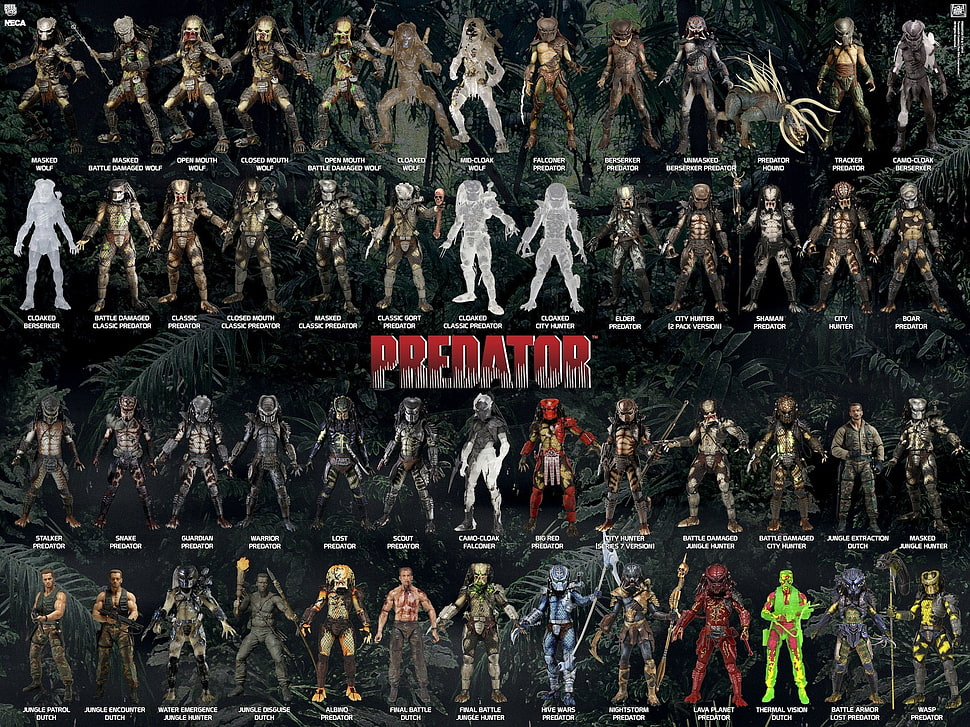 Predator characters illustration, Predator (movie), toys HD wallpaper