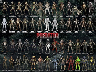 Predator characters illustration, Predator (movie), toys HD wallpaper