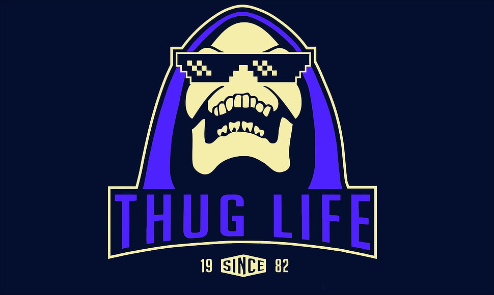thug life logo, life, skull and bones, Skeletor HD wallpaper