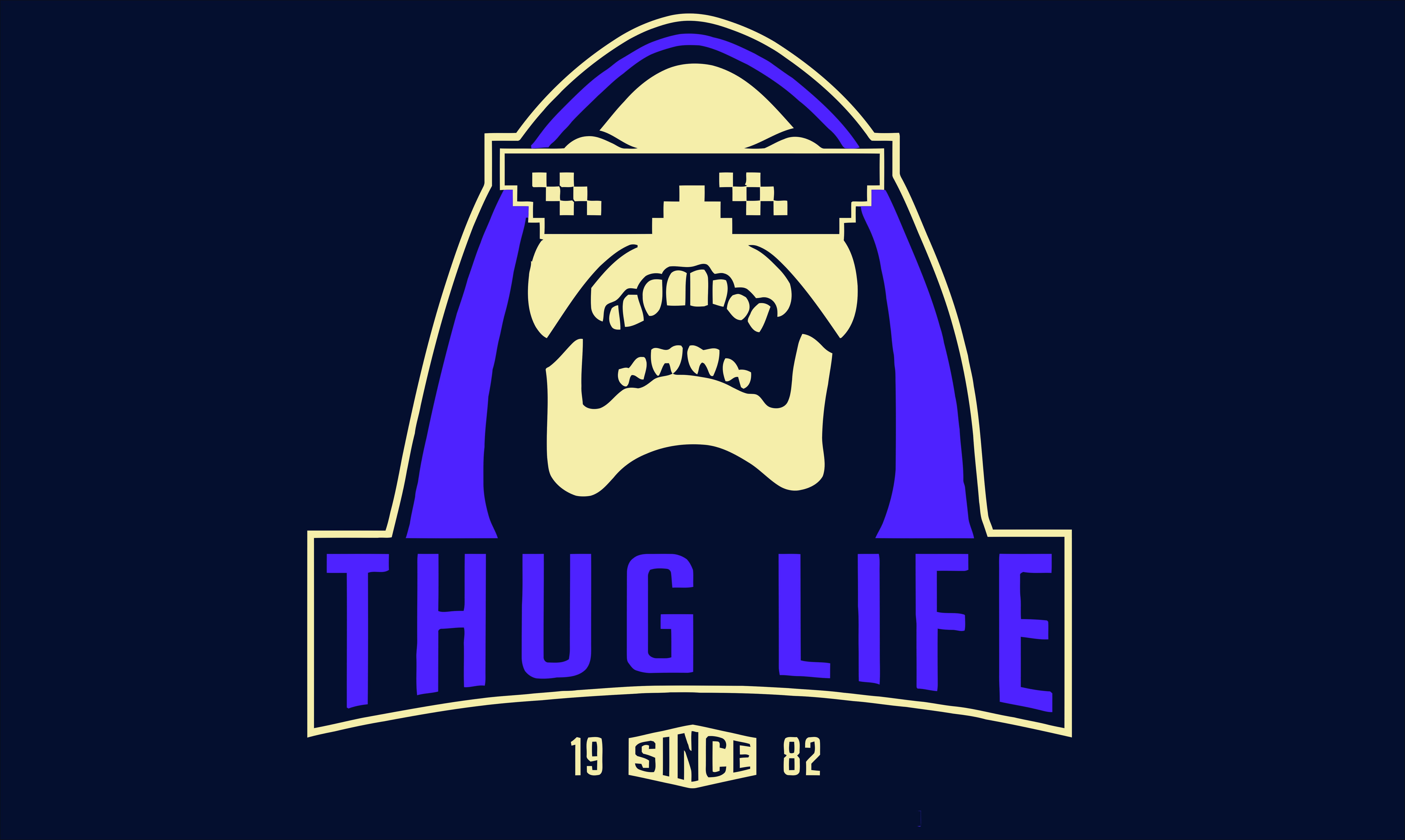 Thug life logo, life, skull and bones
