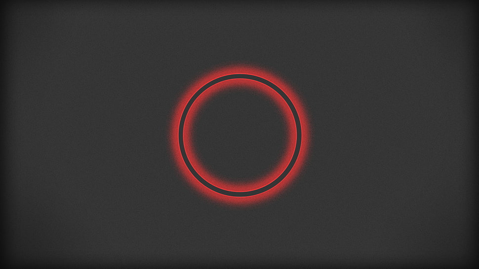 round red and black logo, circle, minimalism HD wallpaper