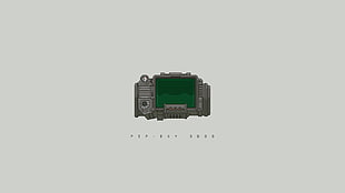square black and green digital device, Fallout