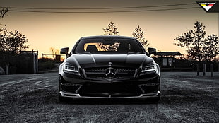 black Mercedes-Benz car, car, Mercedes-Benz, Mercedes-Benz CLS 63 AMG, vehicle