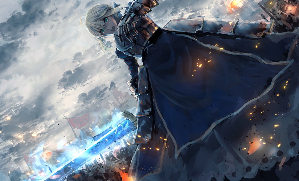 black and gray metal tool, Fate/Zero, warrior HD wallpaper