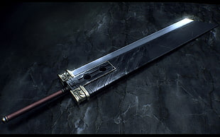 gray and brown sword, Cloud Strife, buster sword, Final Fantasy VII, video games