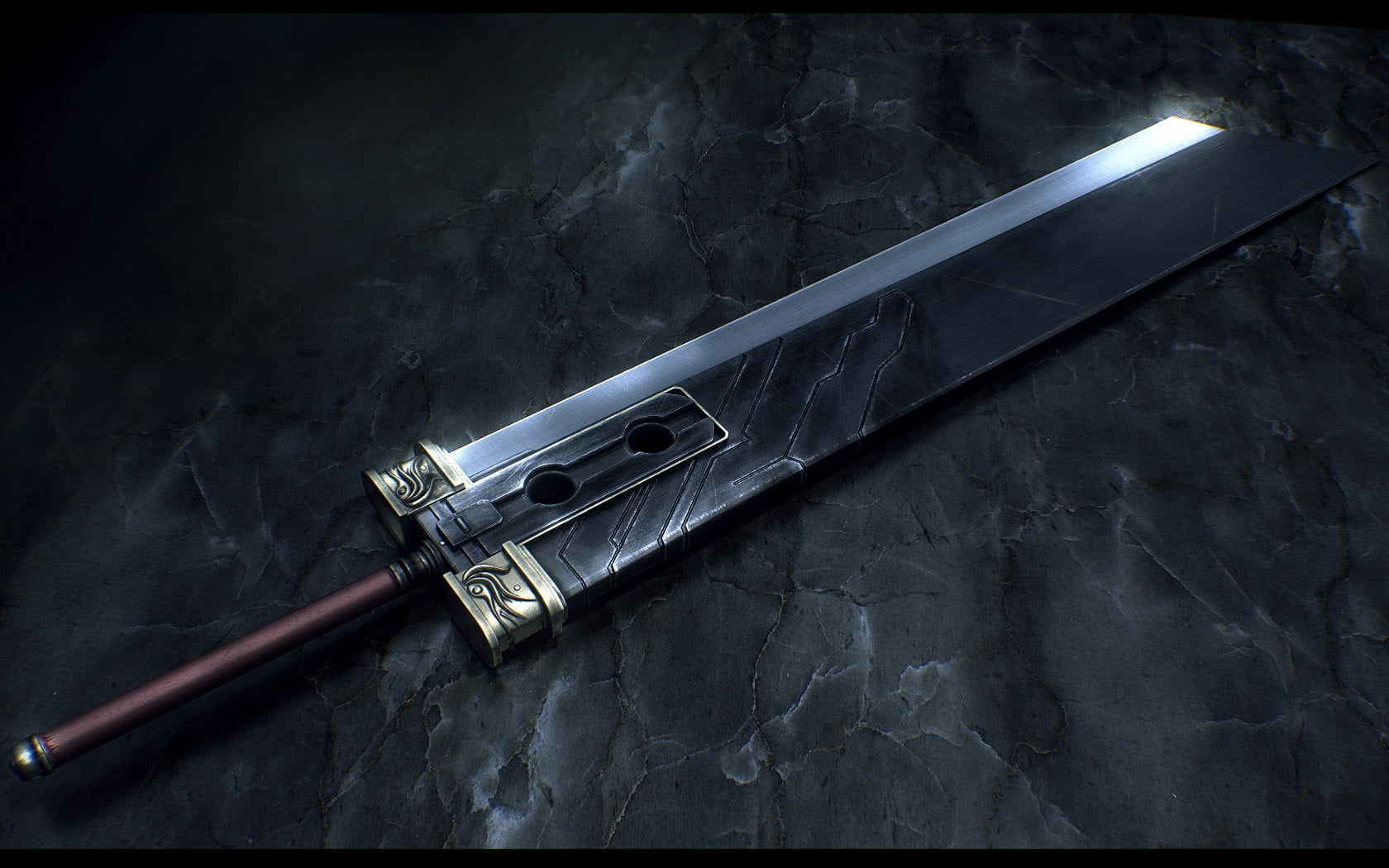 Gray and brown sword, Cloud Strife, buster sword, Final Fantasy VII, video games HD wallpaper ...