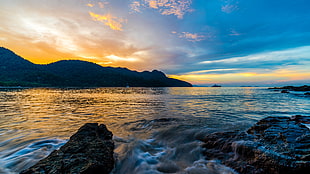 body of water, sunset, Datai Bay