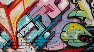 multicolored wall painting, graffiti