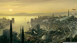 city sky, city, Istanbul HD wallpaper