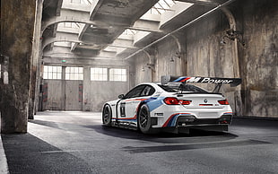 white BMW coupe, BMW, race cars, car, vehicle