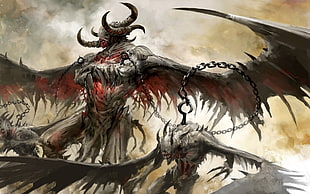 monster with wings illustration, Guild Wars, Guild Wars 2, video games, fantasy art