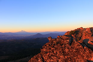 photo of top of mountain under blue sky, shasta