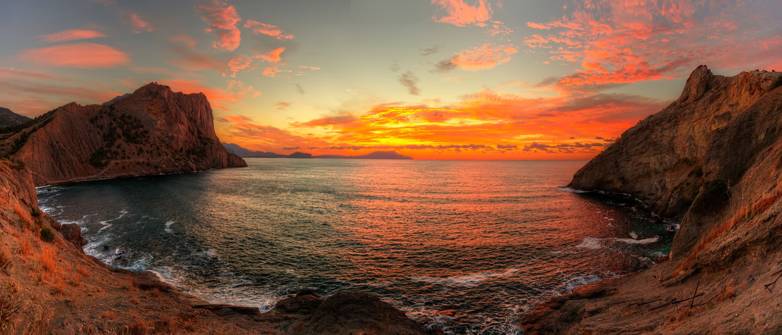 shoreline, landscape, sea