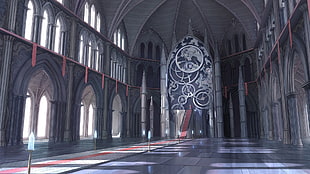 game application building interior wallpaper, anime