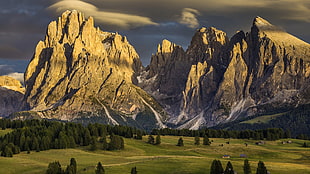 mountain near green grass field during daytime, landscape, mountains HD wallpaper
