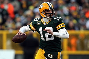 selective focus of Green Bay Packers player