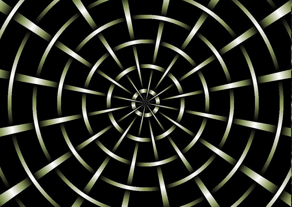 white and black round framed HD wallpaper