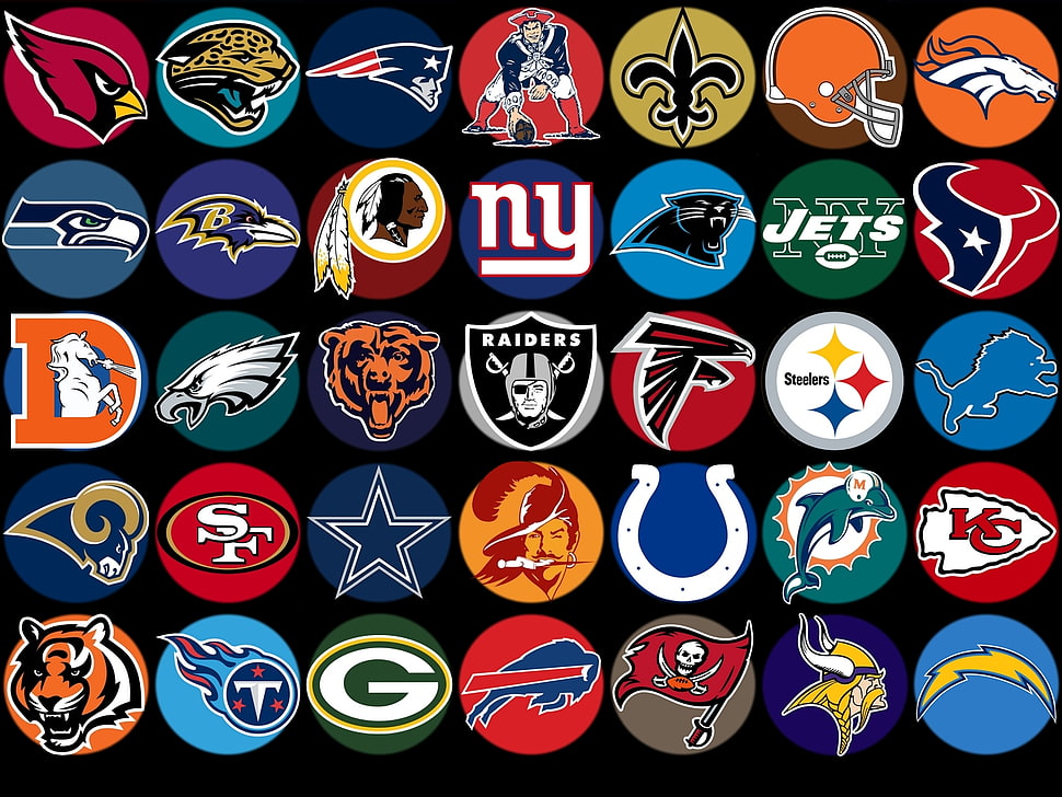 screenshot photo of NFL team logos HD wallpaper