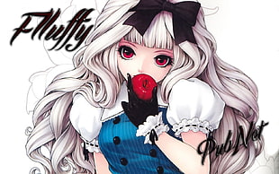gray-haired female anime character, manga, anime, apples, hair  