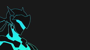 black and blue character illustration, Genji (Overwatch), Genji Shimada, video games, minimalism