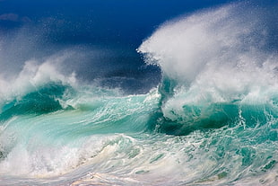 seawaves painting, sea, waves, beach, wind HD wallpaper