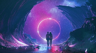 man and woman graphic art
