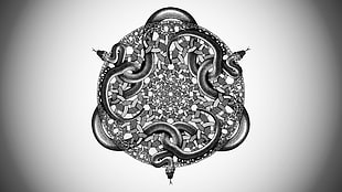 M. C. Escher, snake, abstract, artwork HD wallpaper