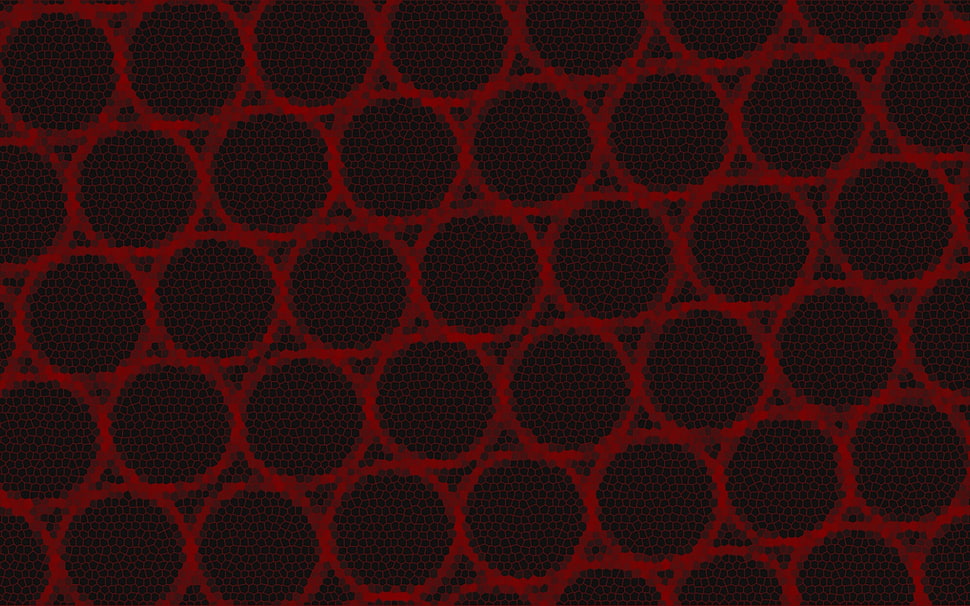 red and black circles illustration HD wallpaper