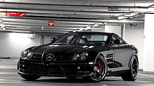 black Mercedes-Benz coupe, Mercedes-Benz, black cars, Mercedes-Benz Mclaren