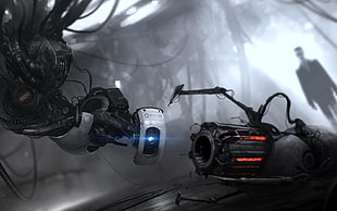 Portal 2 GLaDOS wallpaper, Valve Corporation, Portal 2, Portal Gun, G-Man