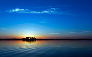 silhouette photo of island
