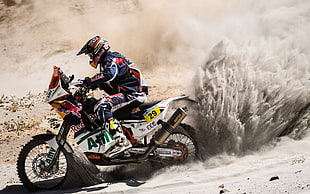 white and black dirt bike, KTM, Dakar, Dakar race, vehicle HD wallpaper