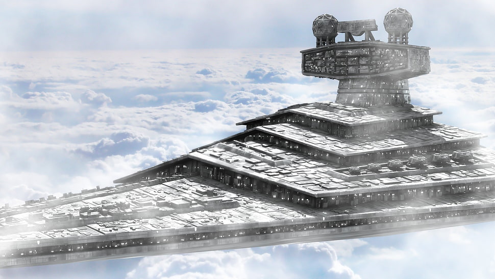 gray space ship illustration, Star Wars, Star Destroyer, render, CGI HD wallpaper