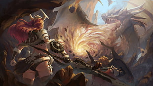 lady warrior illustration, fantasy art HD wallpaper