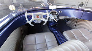 blue powerboat interior portrait