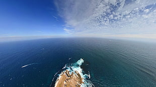 aerial photography of island, sea, nature, island