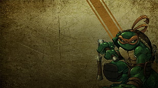 Michelangelo Teenage Mutant Ninja Turtles illustration, Tartarugas Ninja, Teenage Mutant Ninja Turtles, Michelangelo HD wallpaper