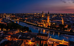 black and brown concrete building, city, Verona, river, Italy HD wallpaper