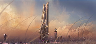 spaceship illustration, futuristic HD wallpaper