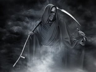 grim reaper illustration, death, Grim Reaper, artwork, fantasy art HD wallpaper