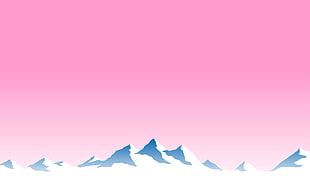 snow covered mountain illustration, mountains, pink, landscape, Evian(Water)